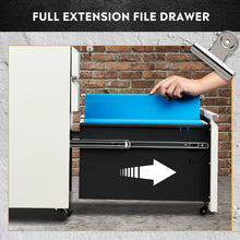 Load image into Gallery viewer, File Vertical 3 drawers (Box / Box / File), Mobile Commercial Cabinet with Lock, White