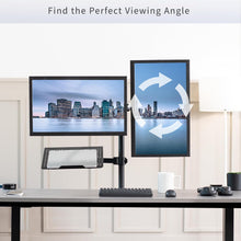 Load image into Gallery viewer, 3 in 1 Laptop and Monitor Desk Arm Stand, 2 monitor / 1 laptop, Black