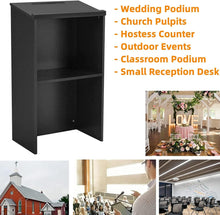 Load image into Gallery viewer, Podium Stand, Portable with Adjustable Shelf