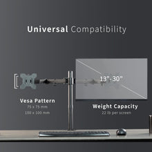 Load image into Gallery viewer, Dual Monitor Desk Arm Stand, HD Fully Adjustable, holds 2 monitors, Black
